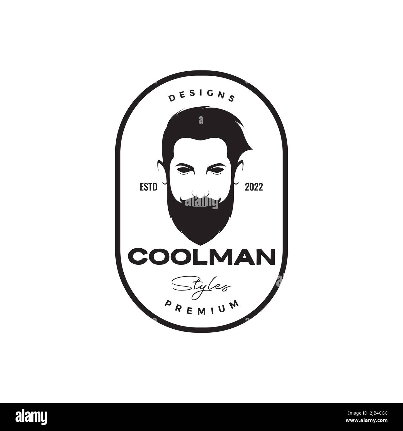 macho viso uomo barba e baffi logo design vettoriale simbolo grafico icona  illustrazione idea creativa Immagine e Vettoriale - Alamy