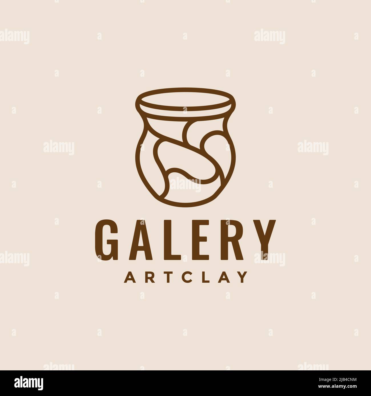 linea galleria argilla artistico logo design vettore grafico simbolo icona illustrazione idea creativa Illustrazione Vettoriale