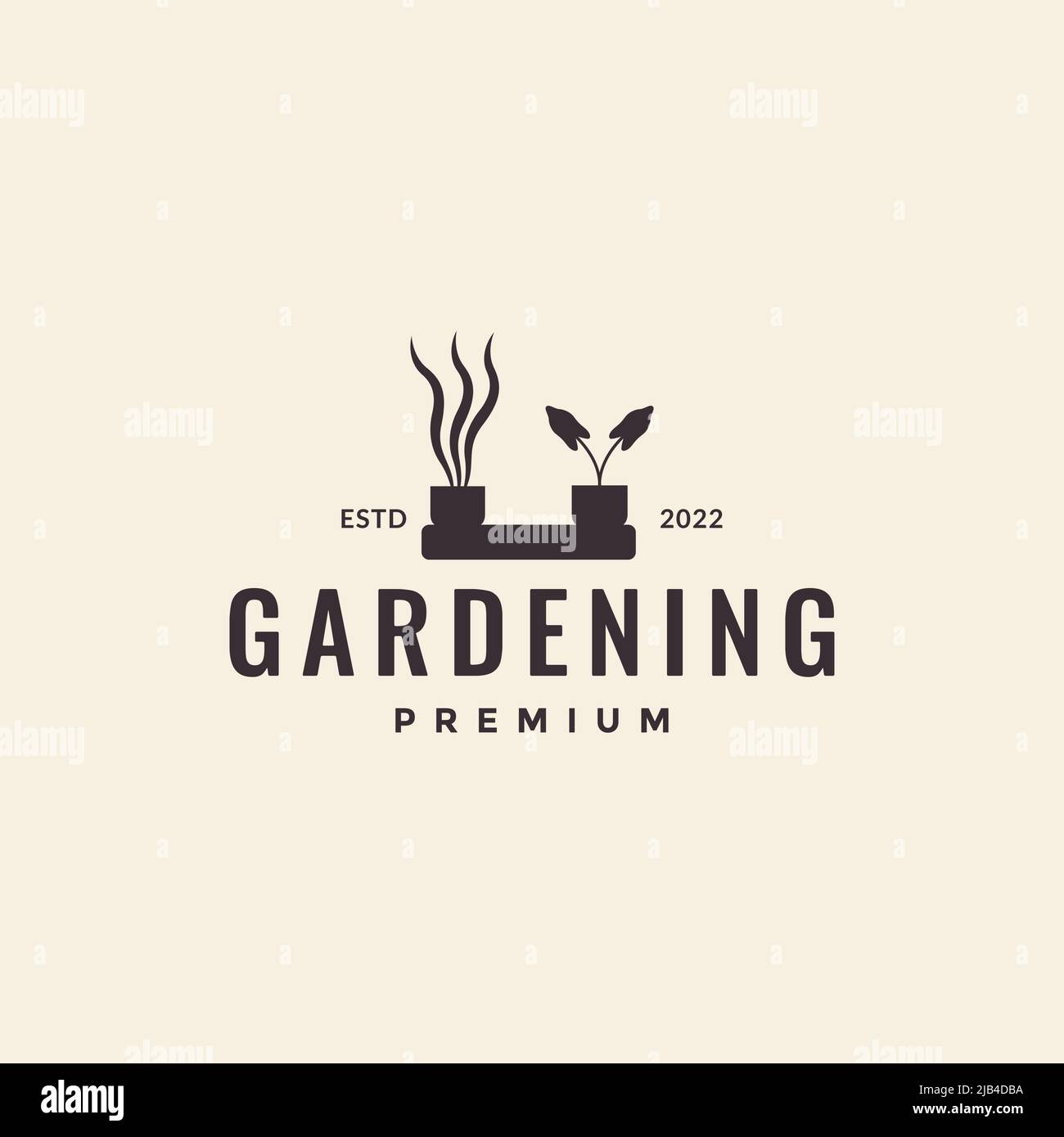 interno parete decorativo pot logo design vettore grafico simbolo icona illustrazione idea creativa Illustrazione Vettoriale