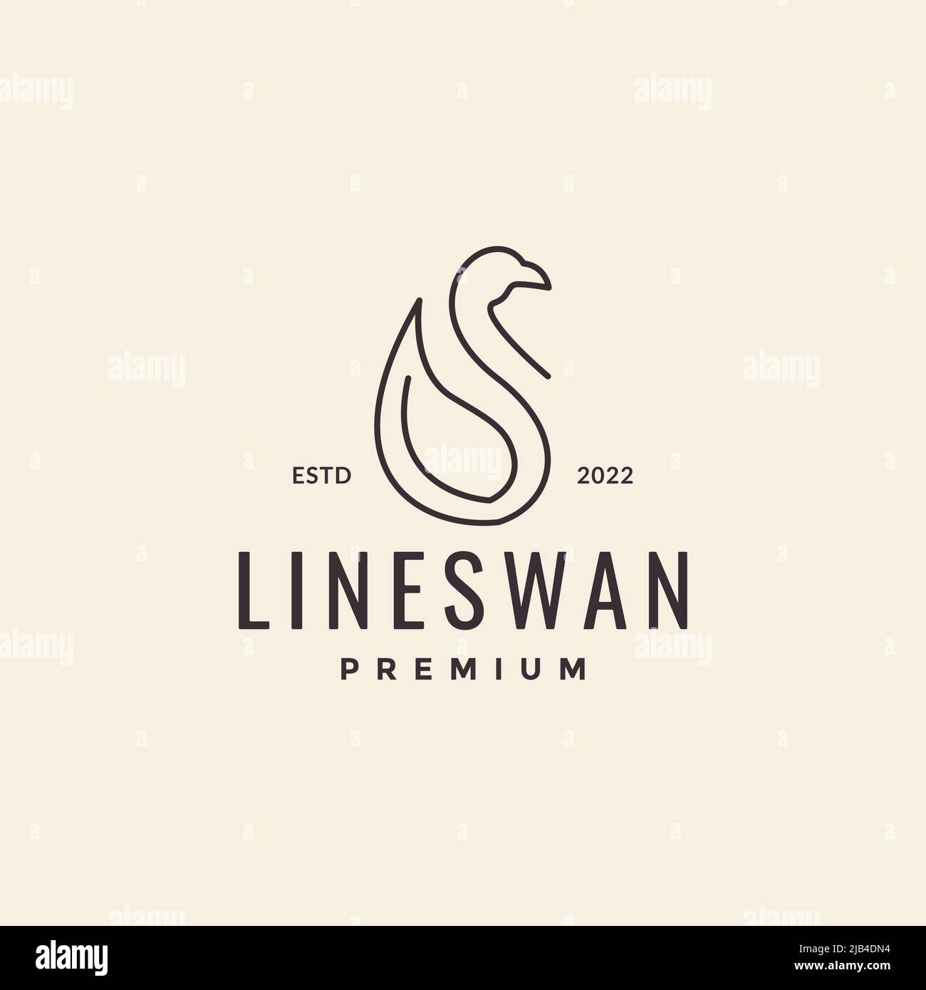 linea continua semplice cigno logo design vettore grafico simbolo icona illustrazione idea creativa Illustrazione Vettoriale