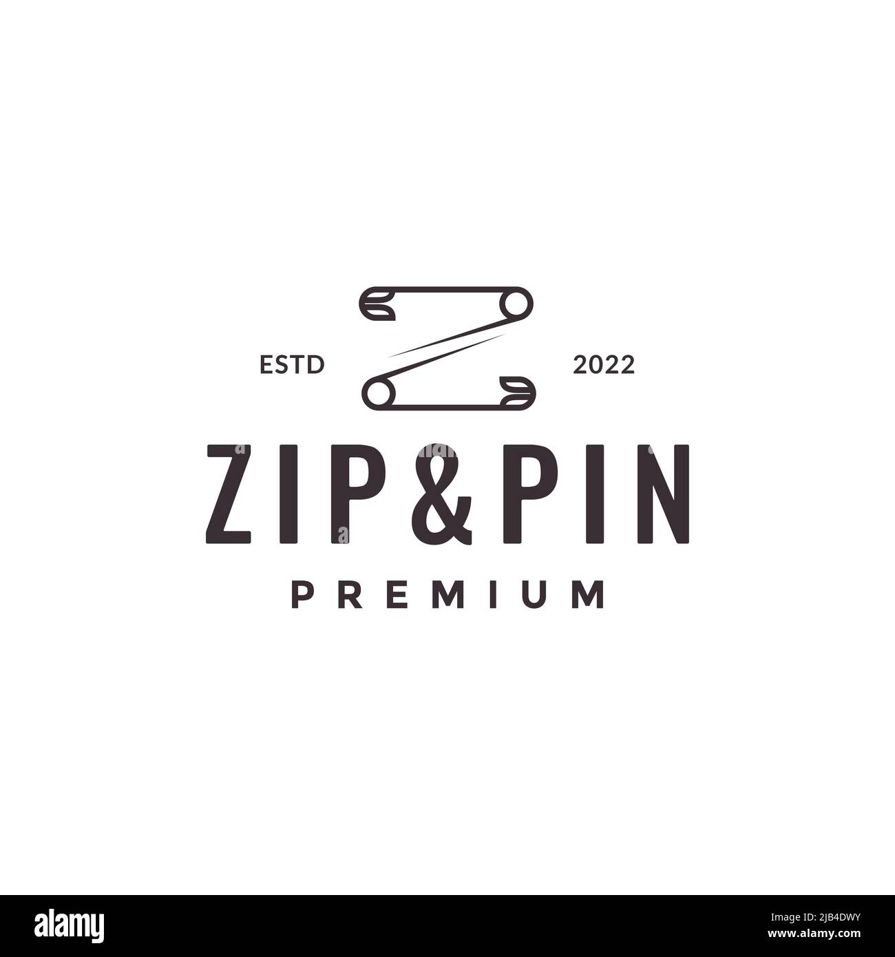 spilla spilla lettera Z logo design vettoriale simbolo grafico icona illustrazione idea creativa Illustrazione Vettoriale