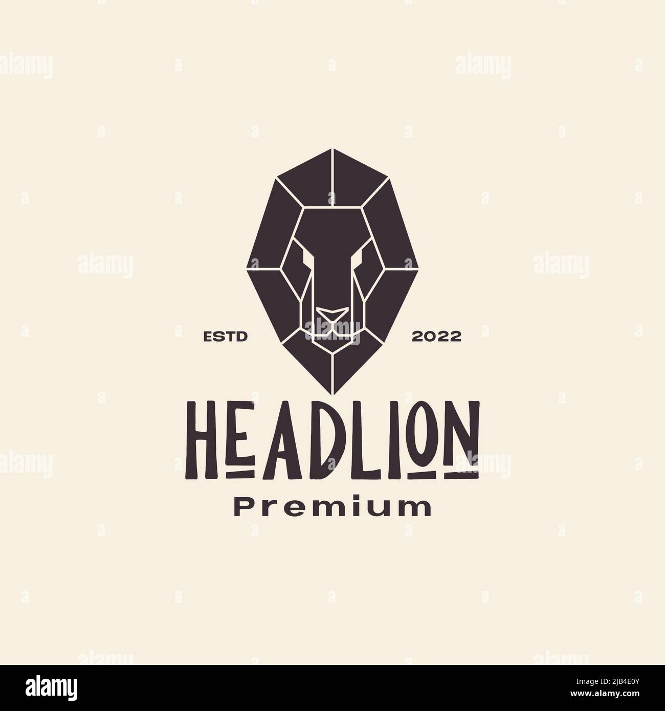 poligono testa leone minimal logo design vettore grafico simbolo icona illustrazione idea creativa Illustrazione Vettoriale