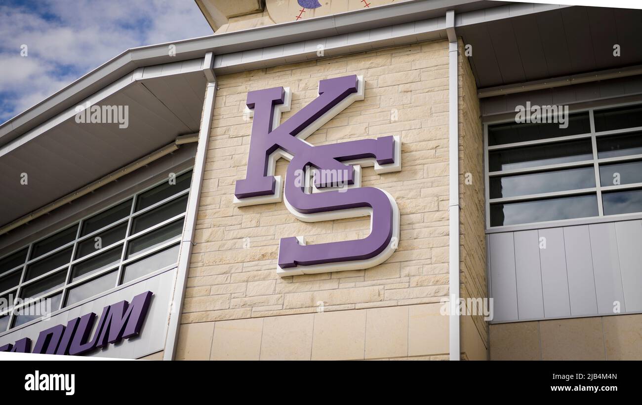 Manhattan, KS - 21 maggio 2022: Campus universitario della Kansas state University Wildcats Foto Stock