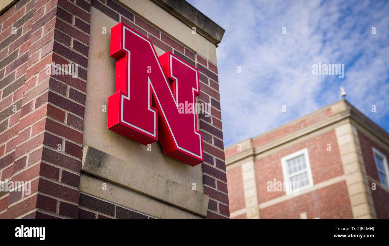 Lincoln, NE - 22 maggio 2022: Campus universitario della Cornhuskers dell'Università del Nebraska Foto Stock