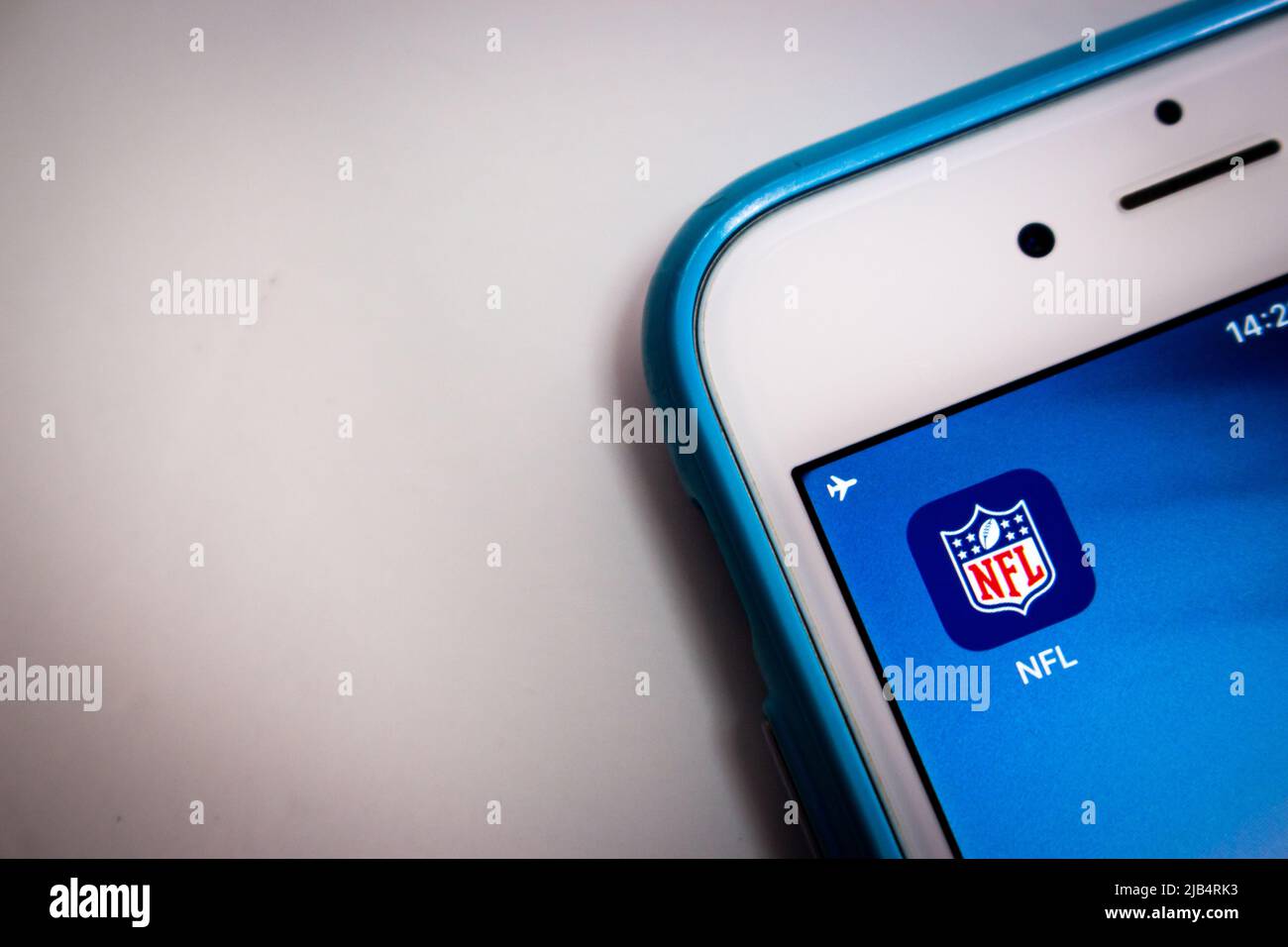 NFL (National Football League), una lega di calcio pro-americana, su iOS. La NFL è una delle 4 maggiori leghe sportive professionistiche del Nord America Foto Stock