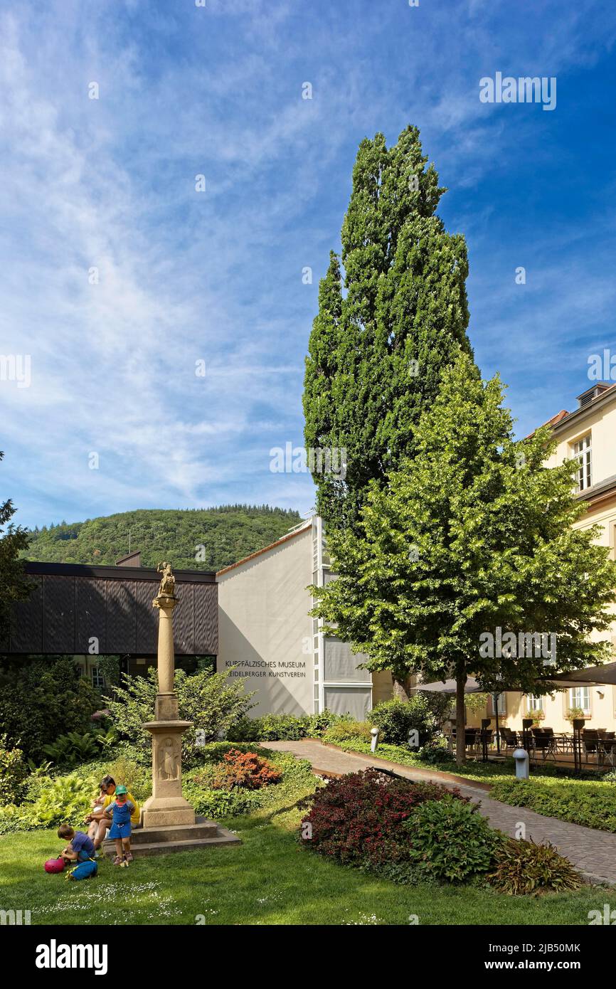 Giardino Kurpfaelzisches Museum, Hauptstr. 97, Old Town, Heidelberg, Kurpfalz, Baden-Wuerttemberg, Germania Foto Stock