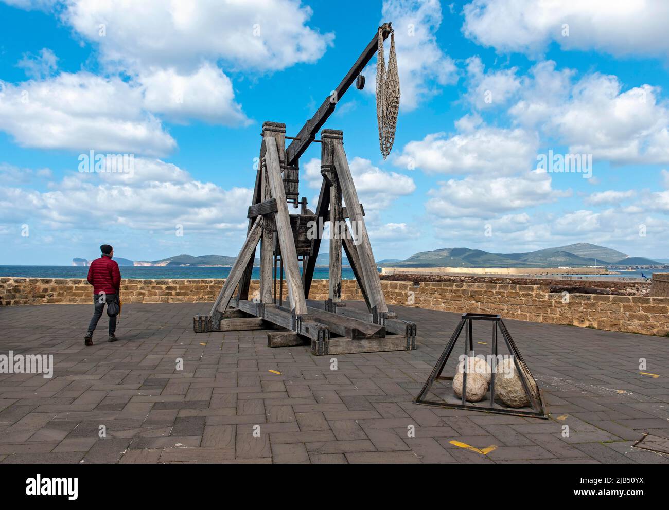 Vecchio assedio, bastioni Alghero, Sardegna, Italia Foto Stock