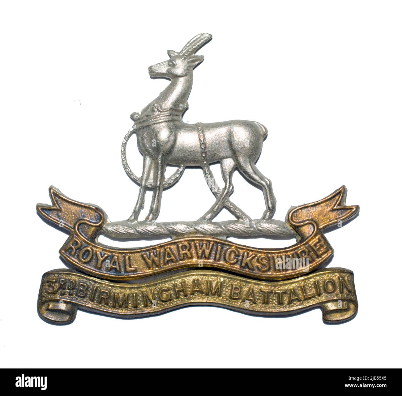 Un distintivo del cappello del Battaglione 16th (3rd Birmingham), Royal Warwickshire Regiment c.. 1914-1919. Foto Stock