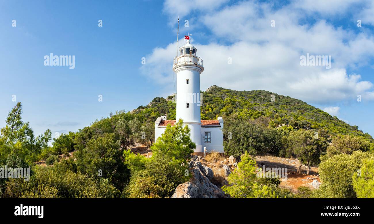 Faro di Gelidonya. Lycian Way Antalya Turchia Foto Stock