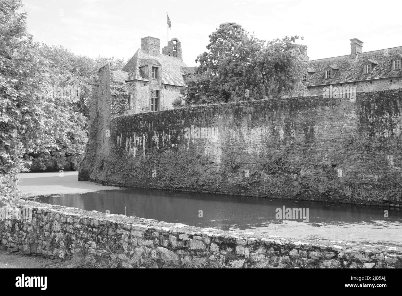 Pirou Chateau, Normandia, Francia Foto Stock