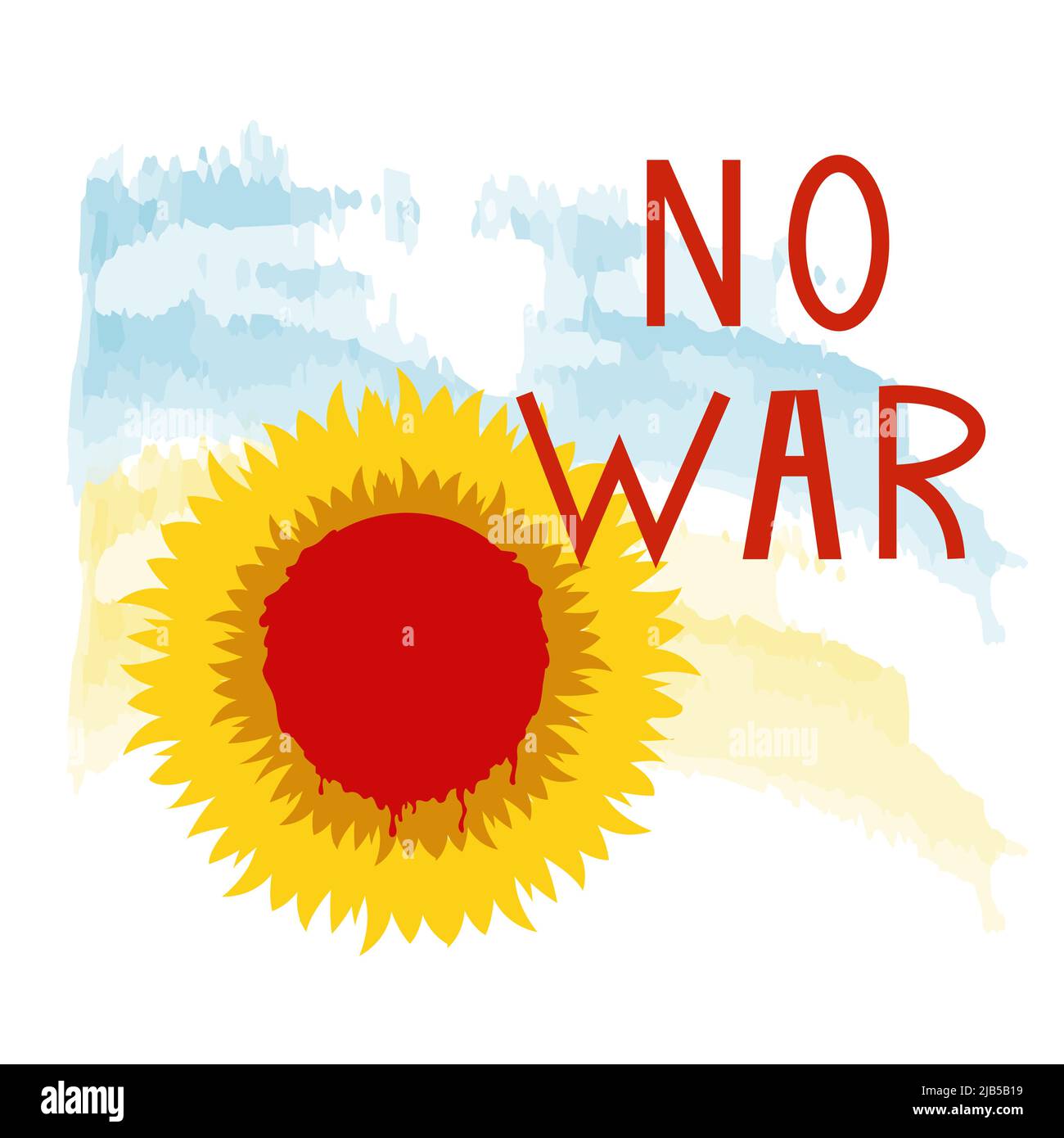 Nessuna guerra. Fermare la guerra, l'iscrizione sullo sfondo del simbolo ucraino, la protesta contro l'aggressione e l'attacco armato. Illustrazione vettoriale Illustrazione Vettoriale