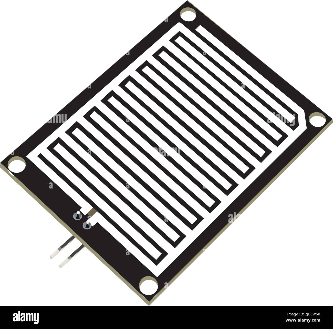 Scheda a circuito stampato singola modulo raindrop sensore modulo rilevamento livello acqua in aumento scheda sensore raindrop Illustrazione Vettoriale