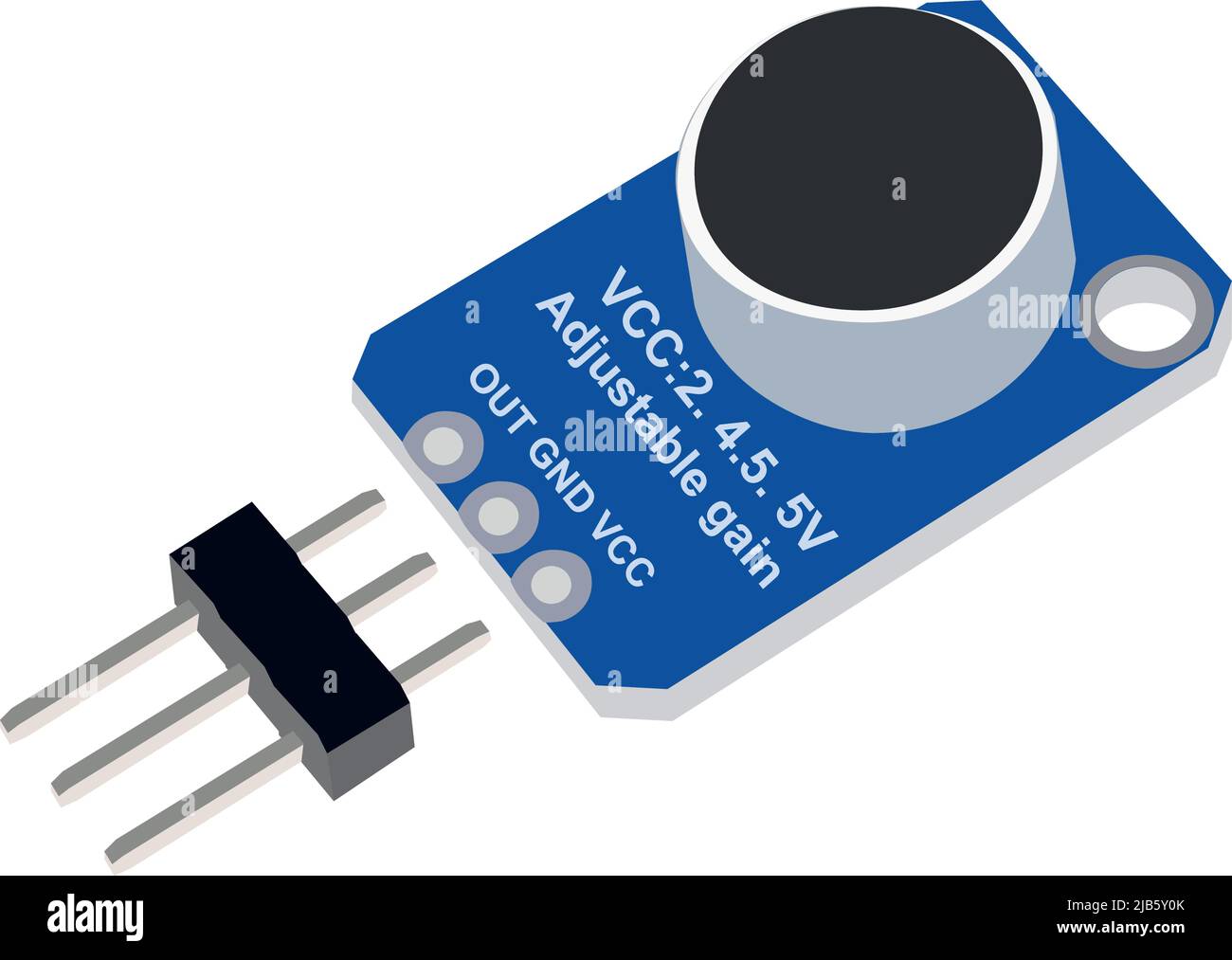 Modulo scheda amplificatore microfono controllo audio altoparlante automatico per Arduino Programmable Attack and Release Ratio Low Illustrazione Vettoriale