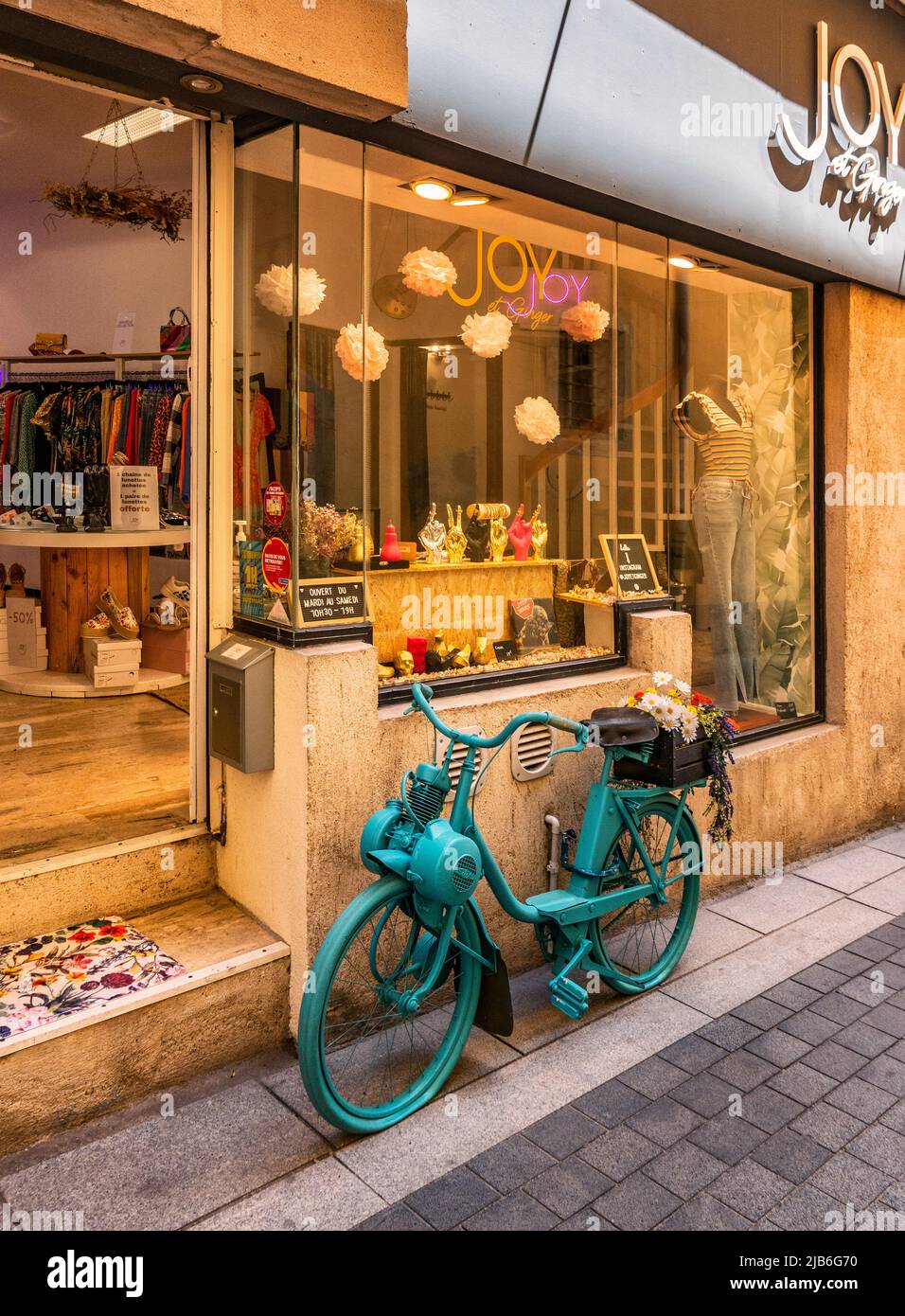 Antico ciclomotore Solex, velo in mostra a Beziers, Francia Foto Stock