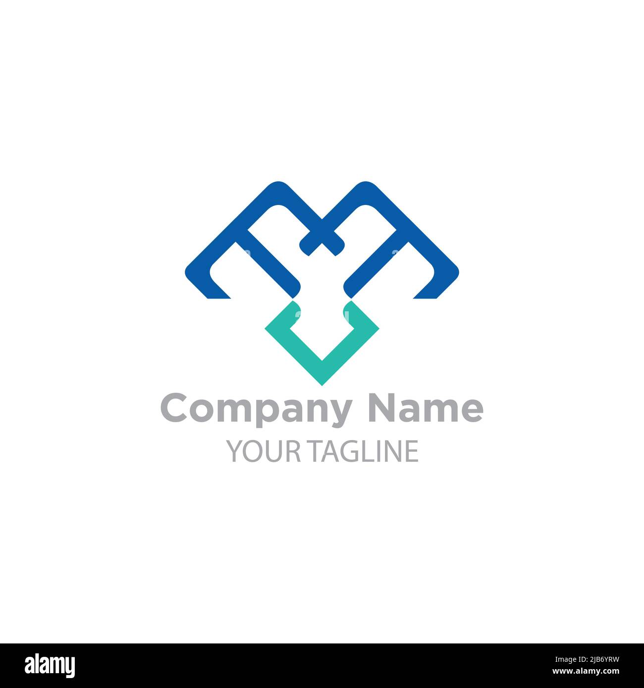 mc quest'ultimo logo di colore grigio e blu.EPS 10 Illustrazione Vettoriale