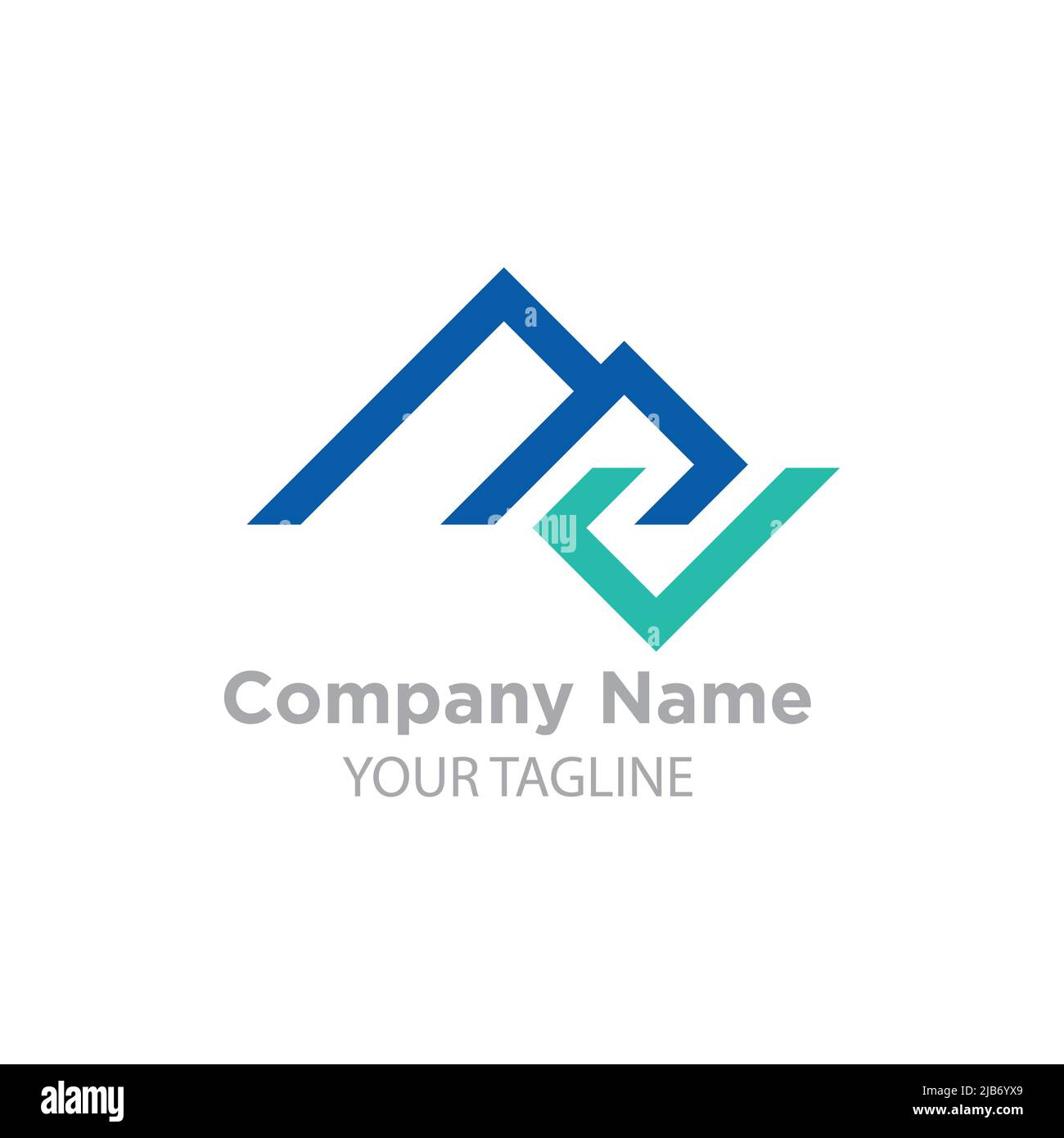 mc quest'ultimo logo di colore grigio e blu.EPS 10 Illustrazione Vettoriale