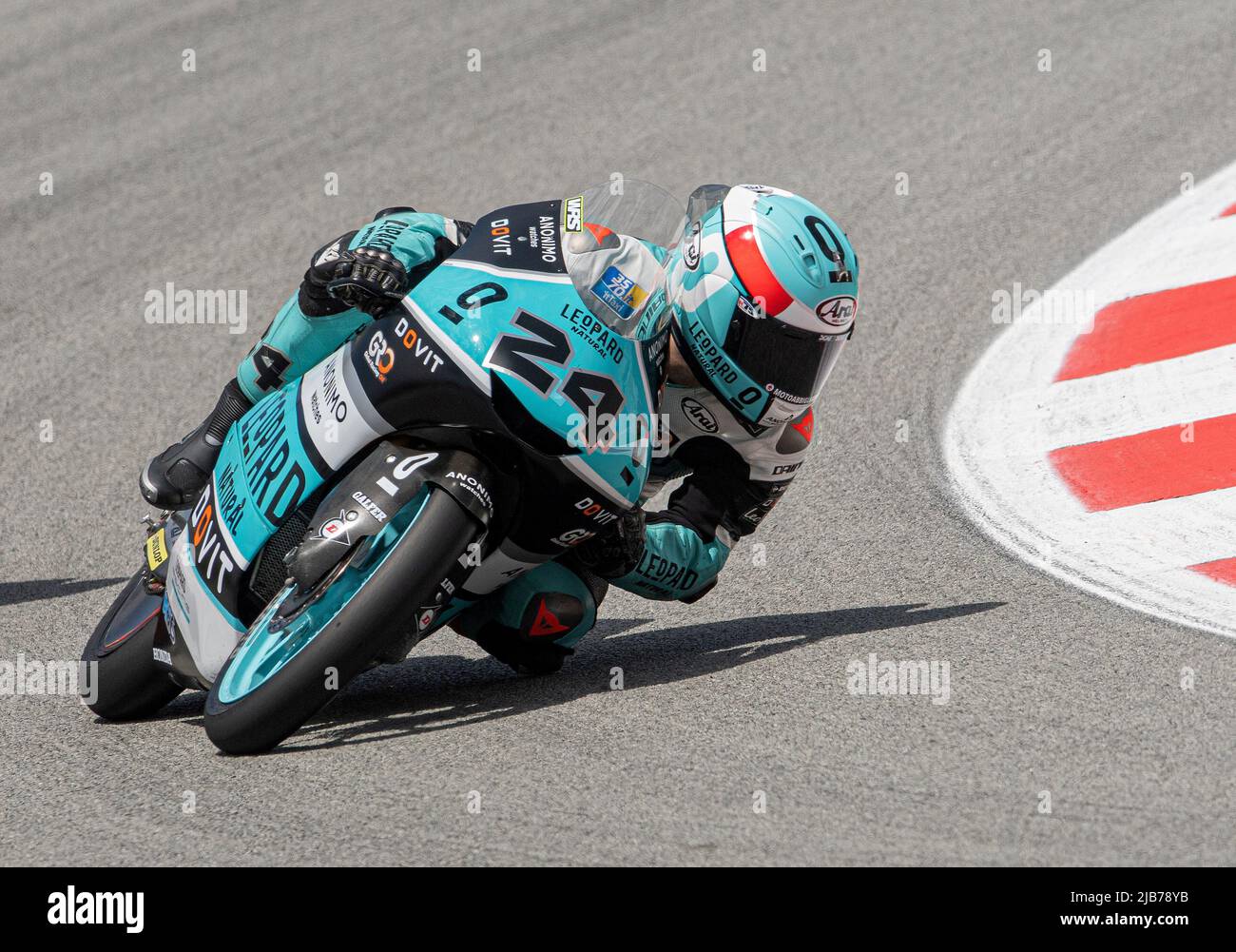 BARCELLONA, SPAGNA - GIUGNO 03 GP DI ENERGIA DI CATALUNYA-PROVE LIBERE pilota giapponese Tatsuki Suzuki (24) del team Leopard Racing durante la MotoGP di Catalunya PROVE LIBERE al circuito di Barcellona-Catalunya il 03 giugno 2022 a Barcellona, Spagna. Foto Stock