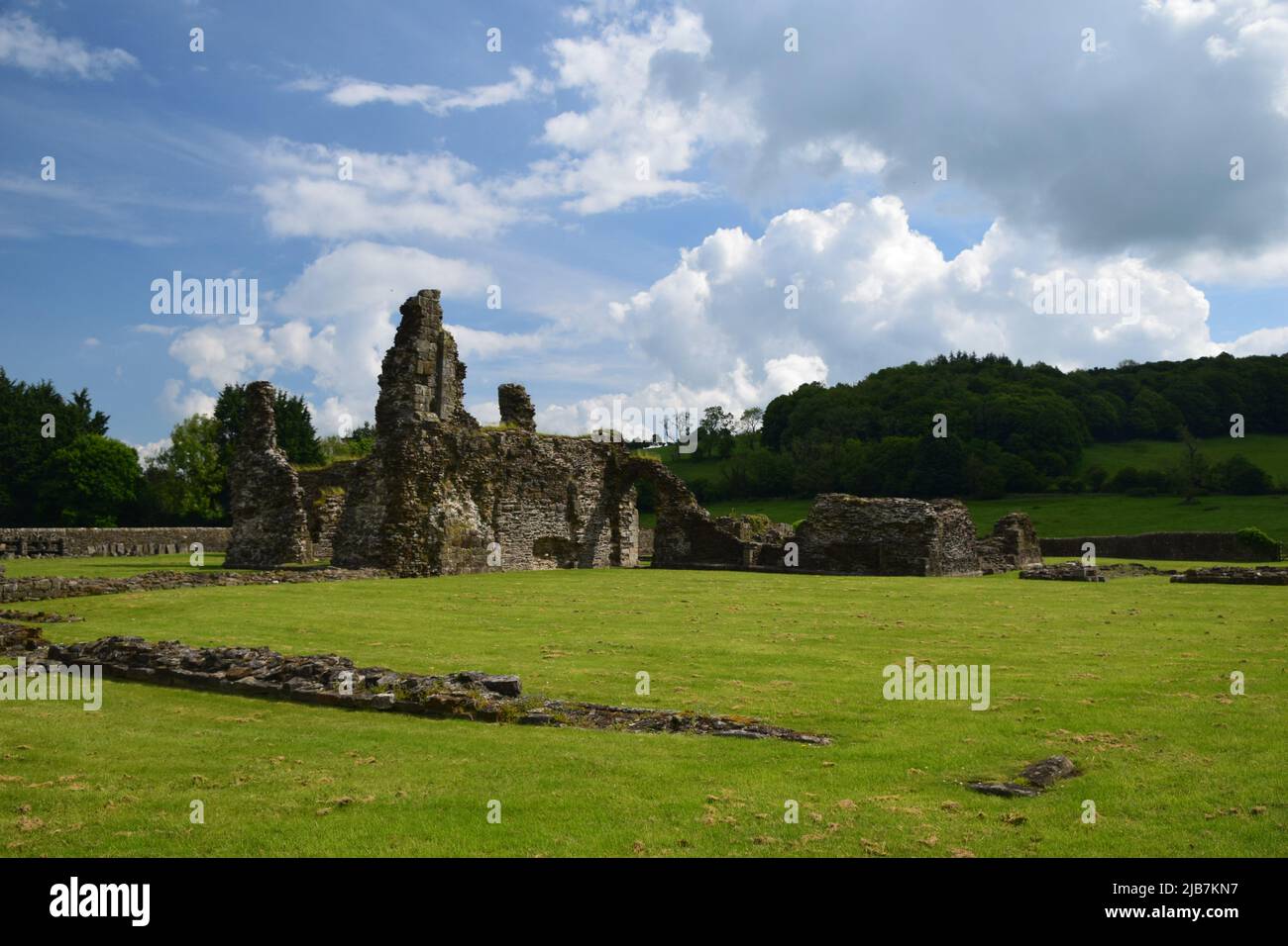 Le rovine dell'Abbazia cistercense a Sawley Lancashire, fondata nel 1149 sciolto nel 1536 sotto Enrico VIII. Foto Stock