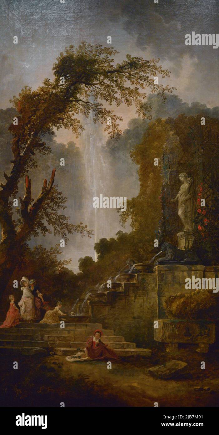 Hubert Robert (1733-1808). Pittore francese. Scena in un Parco, ca. 1790. Olio su tela. Museo Calouste Gulbenkian. Lisbona, Portogallo. Foto Stock