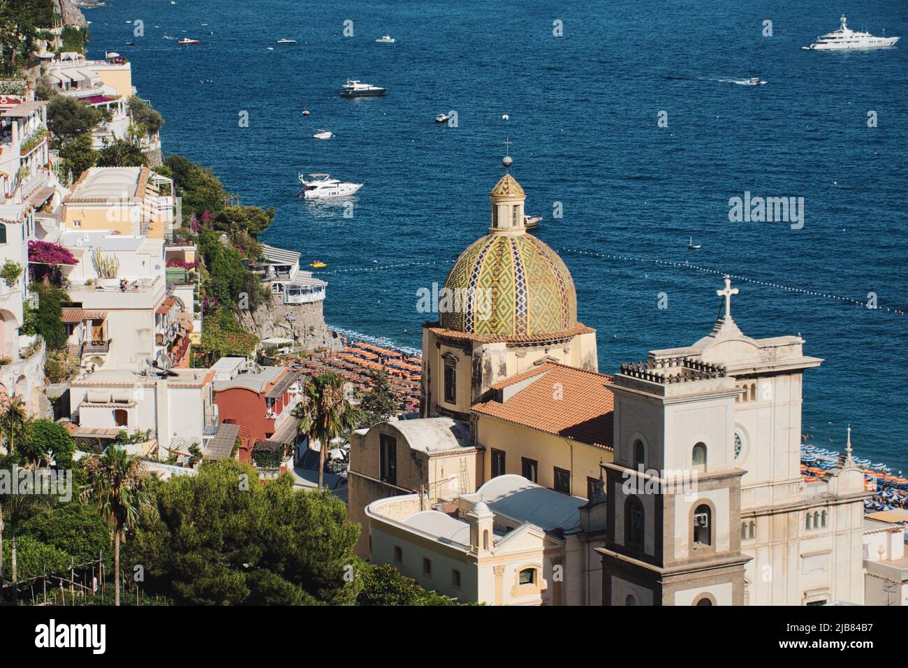 Foto della vista panoramica di Positano Foto Stock