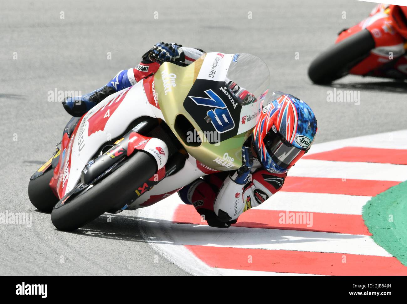 Barcellona, Spagna. 03rd giugno 2022. BARCELLONA, SPAGNA - GIUGNO 03 GP DI ENERGIA DI PROVE LIBERE CATALUNYA 2 pilota giapponese ai Ogura (79) del TEAM IDEMITSU HONDA ASIA durante la MotoGP di Catalunya AL Circuit de Barcelona-Catalunya il 03 giugno 2022 a Barcellona, Spagna. Credit: Rosdemora/Alamy Live News Foto Stock