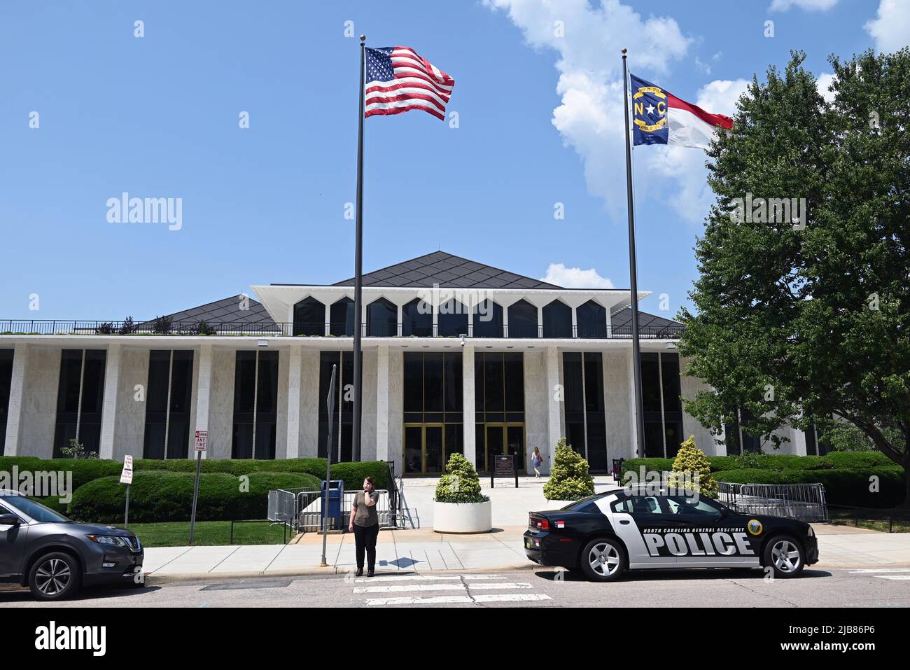 L'edificio legislativo del North Carolina è stato aperto nel 1963 e dedicato esclusivamente al ramo legislativo del governo statale. Foto Stock