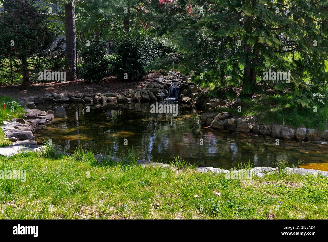 Piccolo stagno, la casa esagonale unica di Frank Lloyd Wright a Glen Ridge, NJ, Stati Uniti Foto Stock