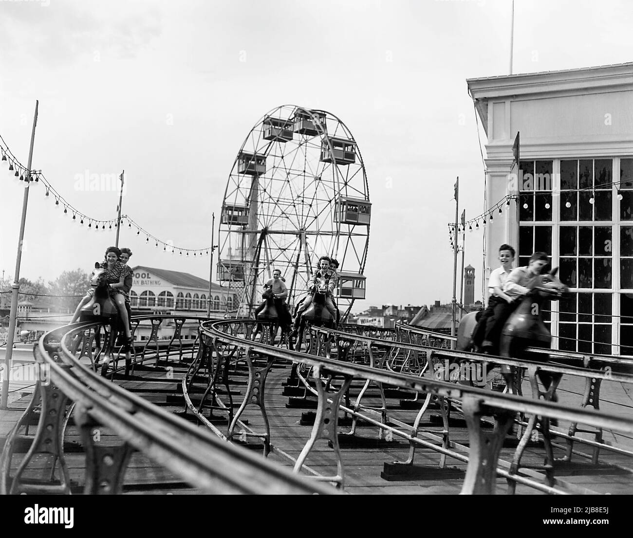 Steeplechase Race a Coney Island, Brooklyn, New York Foto Stock