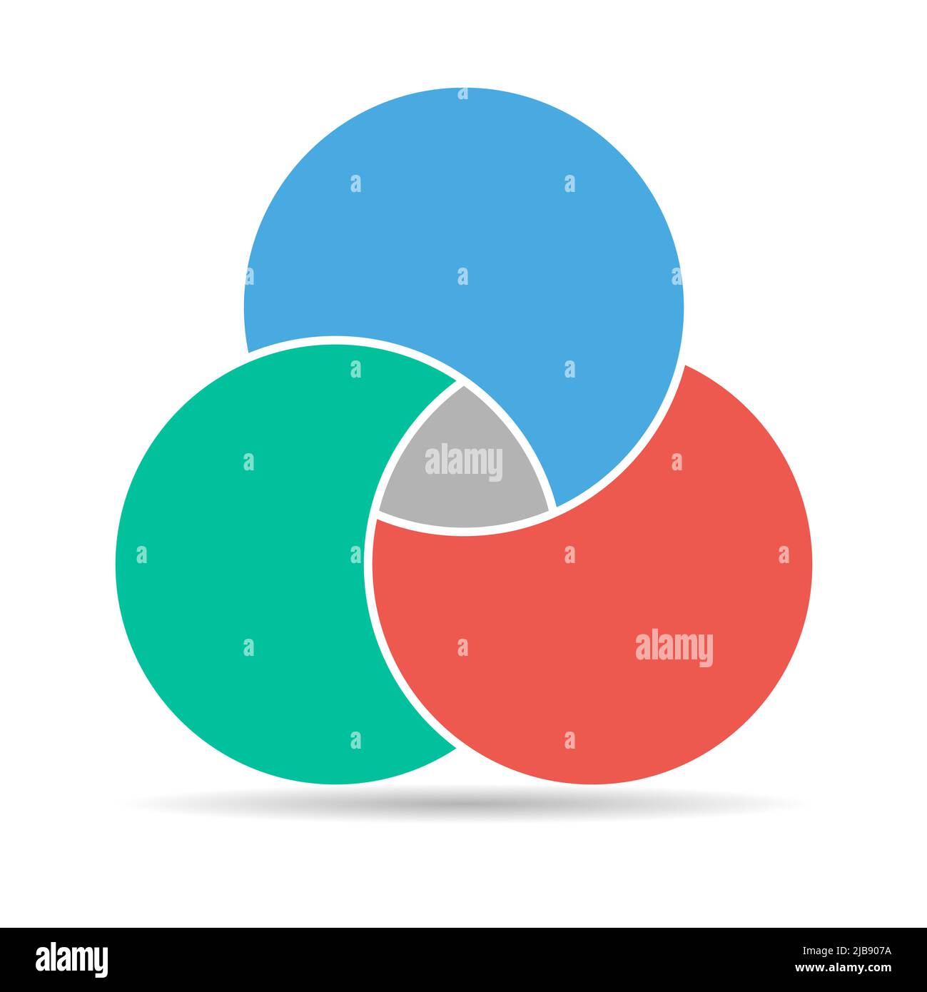 Venn diagramma matematico vettore con ombra, spazio negativo, colore icona moderna - isolato su sfondo bianco . Illustrazione Vettoriale