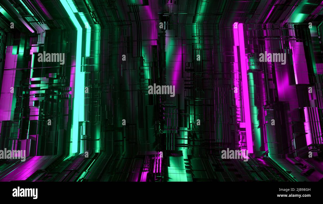 background tecnologico futuristico (rendering 3d) Foto Stock