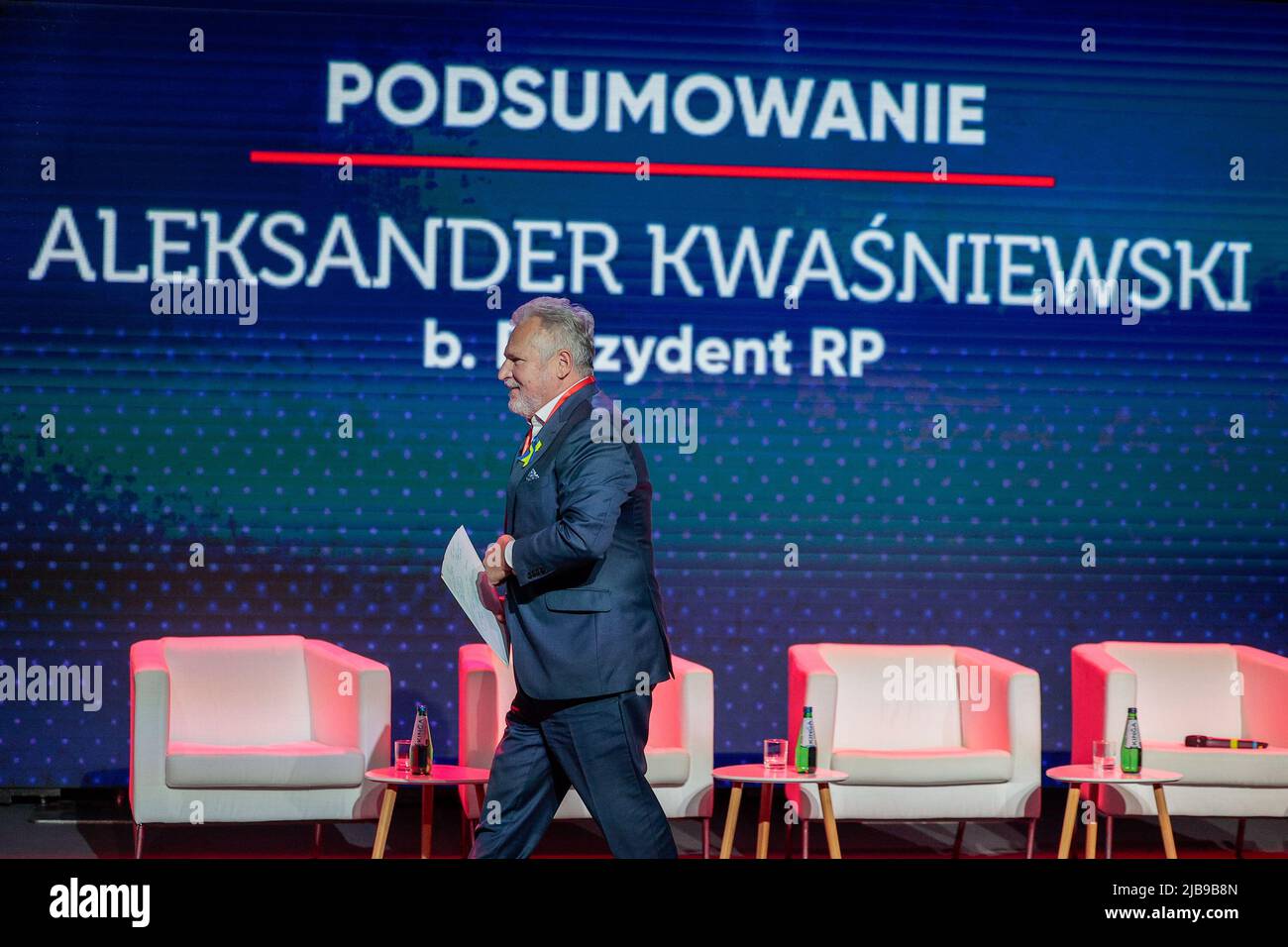 Wroclaw, Polonia. 4th giugno 2022. Aleksander Kwasniewski - ex presidente polacco alla conferenza di sinistra a Wroclaw (Credit Image: © Krzysztof Zatycki/ZUMA Press Wire) Credit: ZUMA Press, Inc./Alamy Live News Foto Stock