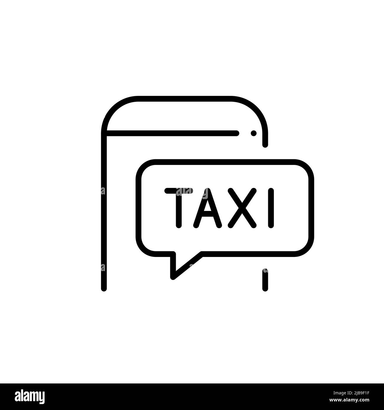 App per telefono cellulare per l'affitto di un taxi. Icona della linea di traccia modificabile pixel Perfect Illustrazione Vettoriale