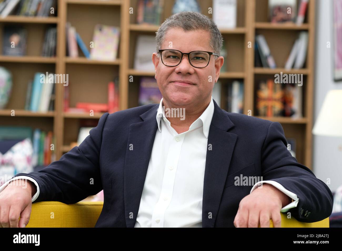 Hay Festival, Hay on Wye, Galles, Regno Unito – Sabato 4th giugno 2022 – Alok Sharma MP, Presidente del COP26 al Festival di Hay per parlare dei cambiamenti climatici. Foto Steven Maggio / Alamy Live News Foto Stock