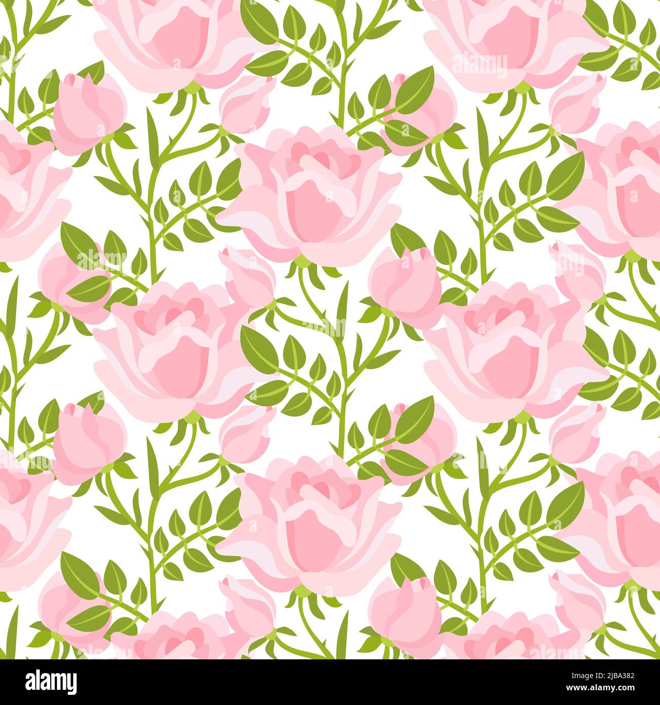 Modello senza cuciture con rami di rose rosa. Vettore Illustrazione Vettoriale