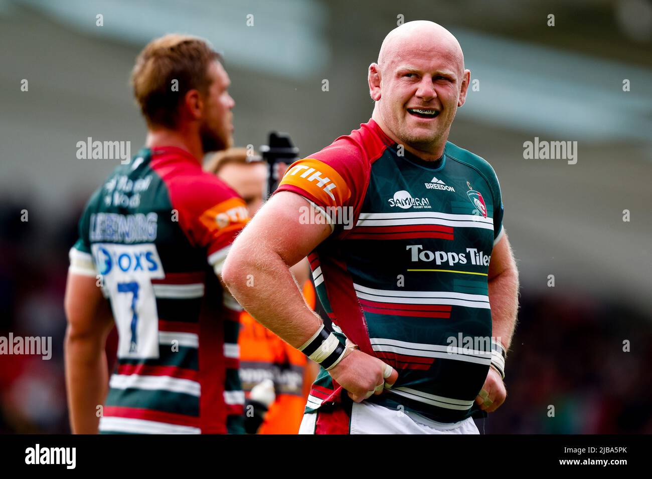 4th giugno 2022; Mattioli Woods Welford Road Stadium, Leicester, Inghilterra; Gallagher Premiership Rugby, Leicester Tigers Versus Wasps; Dan Cole of Leicester Tigers Foto Stock