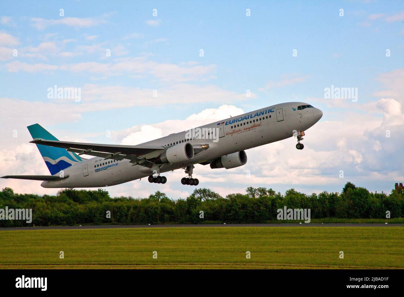 pista dell'aeroporto di manchester Foto Stock