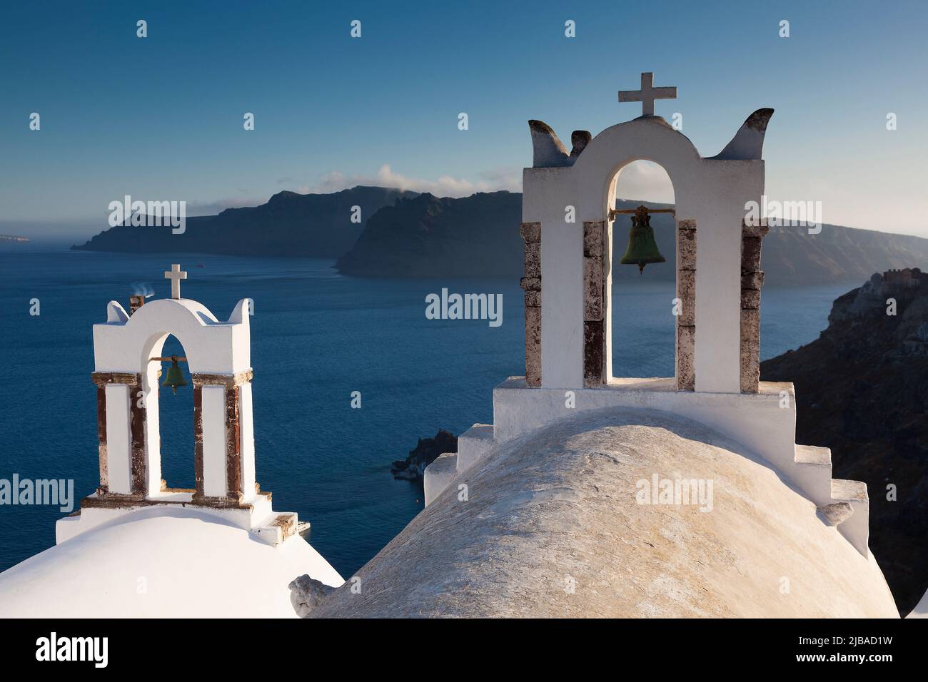 Villaggio di Oia, Santorini Cyclades isole, Grecia Foto Stock