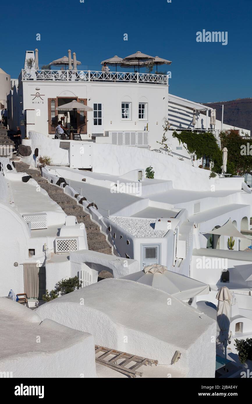 Villaggio di Oia, Santorini Cyclades isole, Grecia Foto Stock