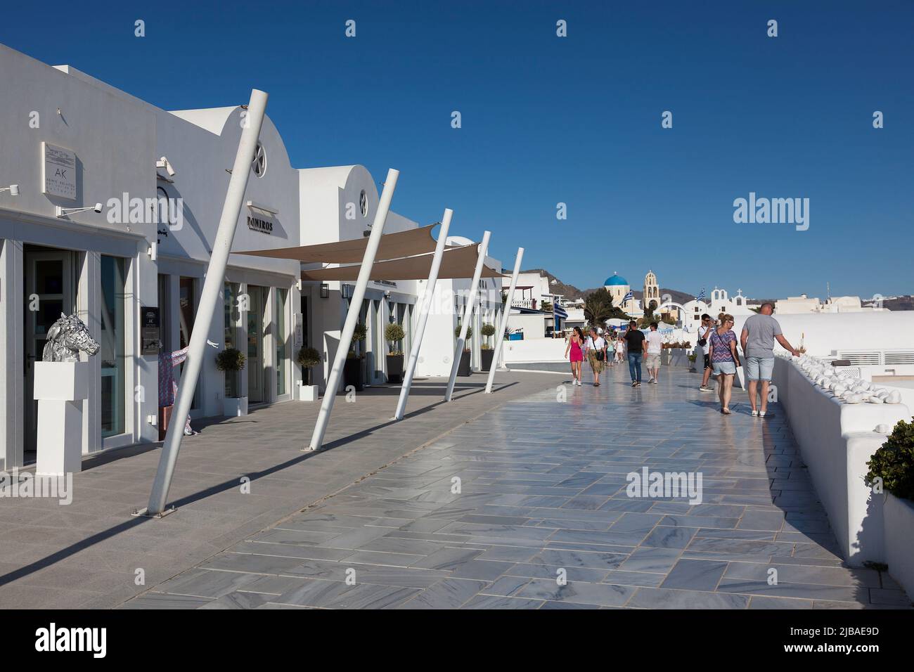 Via di Oia, Isole Cicladi di Santorini, Grecia Foto Stock