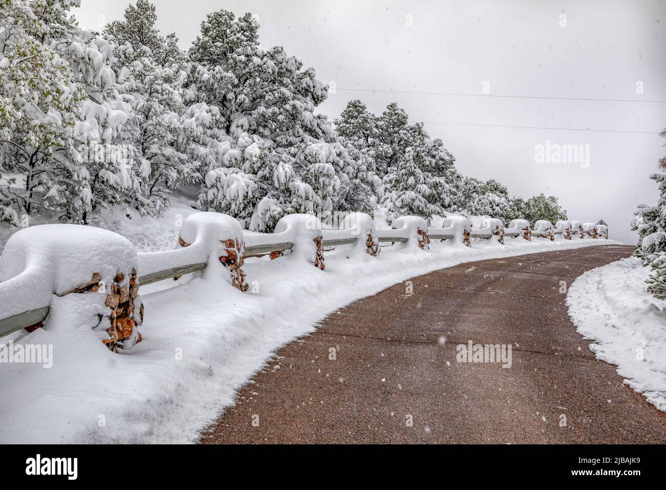 Primavera neve Storm nel Paese Canon del Colorado Foto Stock