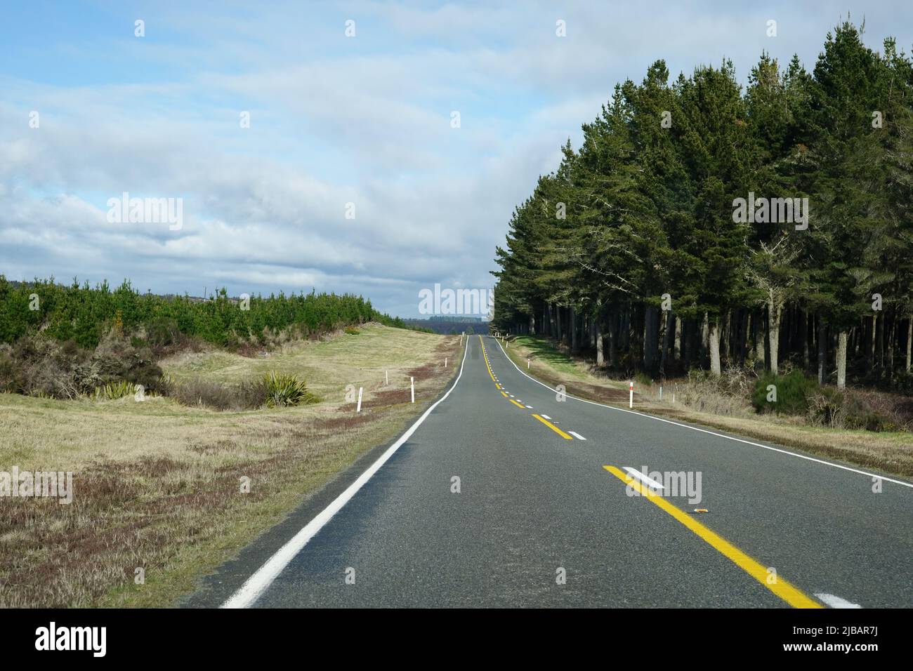 La Volcanic Loop Highway, una strada panoramica attraverso il Parco Nazionale di Tongariro, Nuova Zelanda Foto Stock