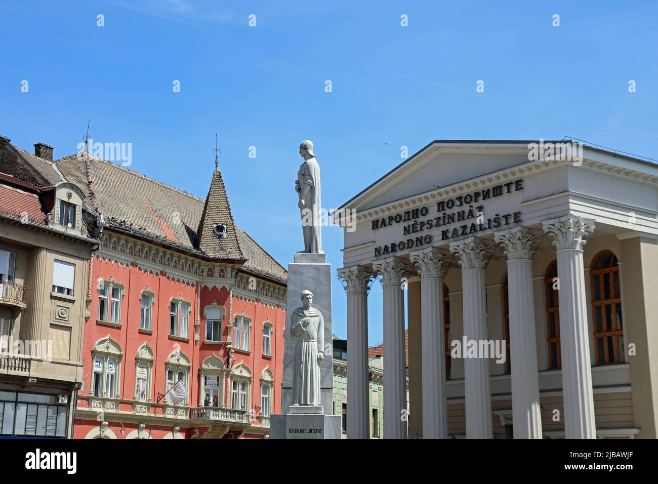 La piazza principale della Subotica nel nord della Serbia Foto Stock