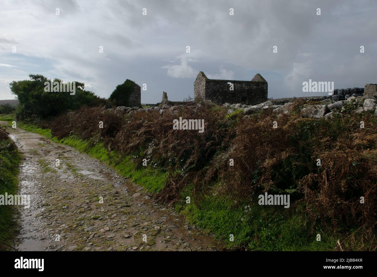 Rovina su Bosullow Common, Penwith, Cornovaglia, Inghilterra, Regno Unito Foto Stock