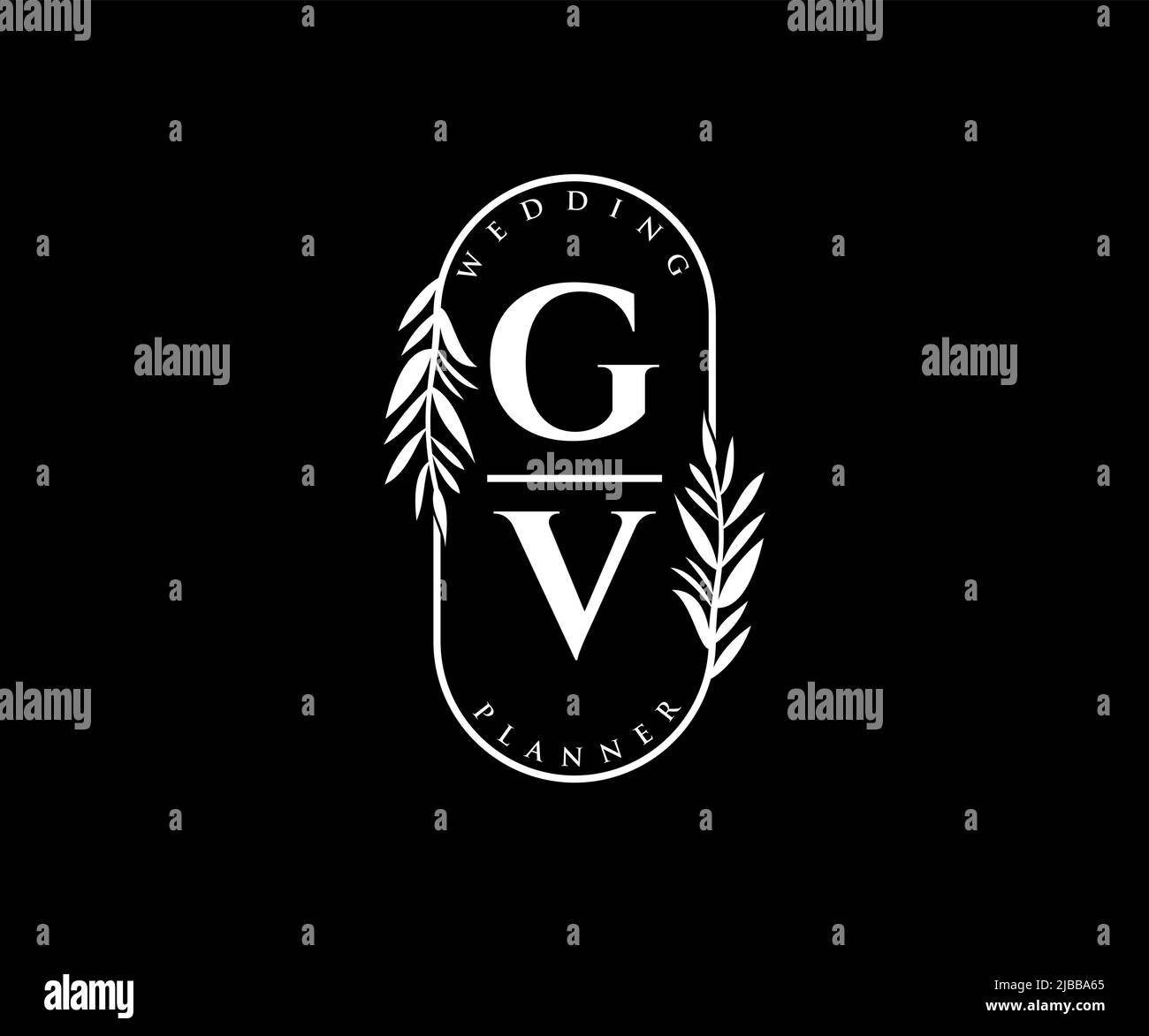 GV iniziali lettera Wedding monogramma collezione loghi, disegnati a mano moderni minimalistici e modelli floreali per carte di invito, Salva la data, elegante Illustrazione Vettoriale