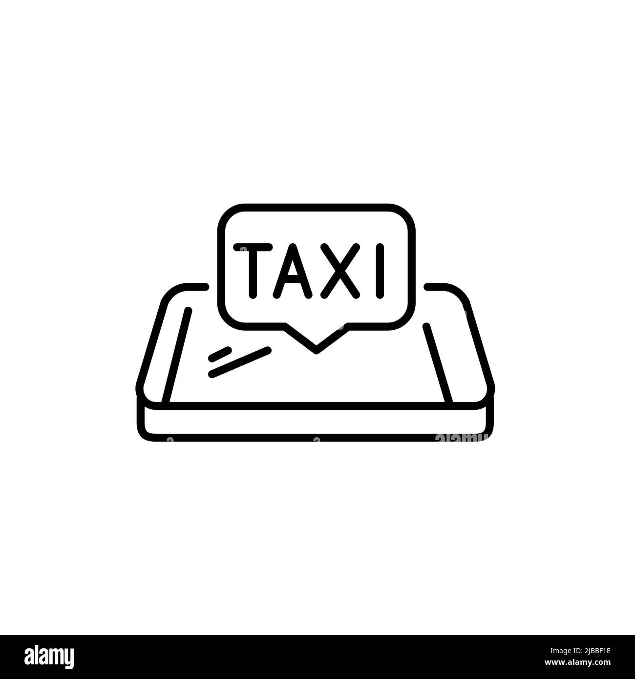 Notifica di noleggio taxi su uno smartphone isometrico. Icona della linea di traccia modificabile pixel Perfect Illustrazione Vettoriale