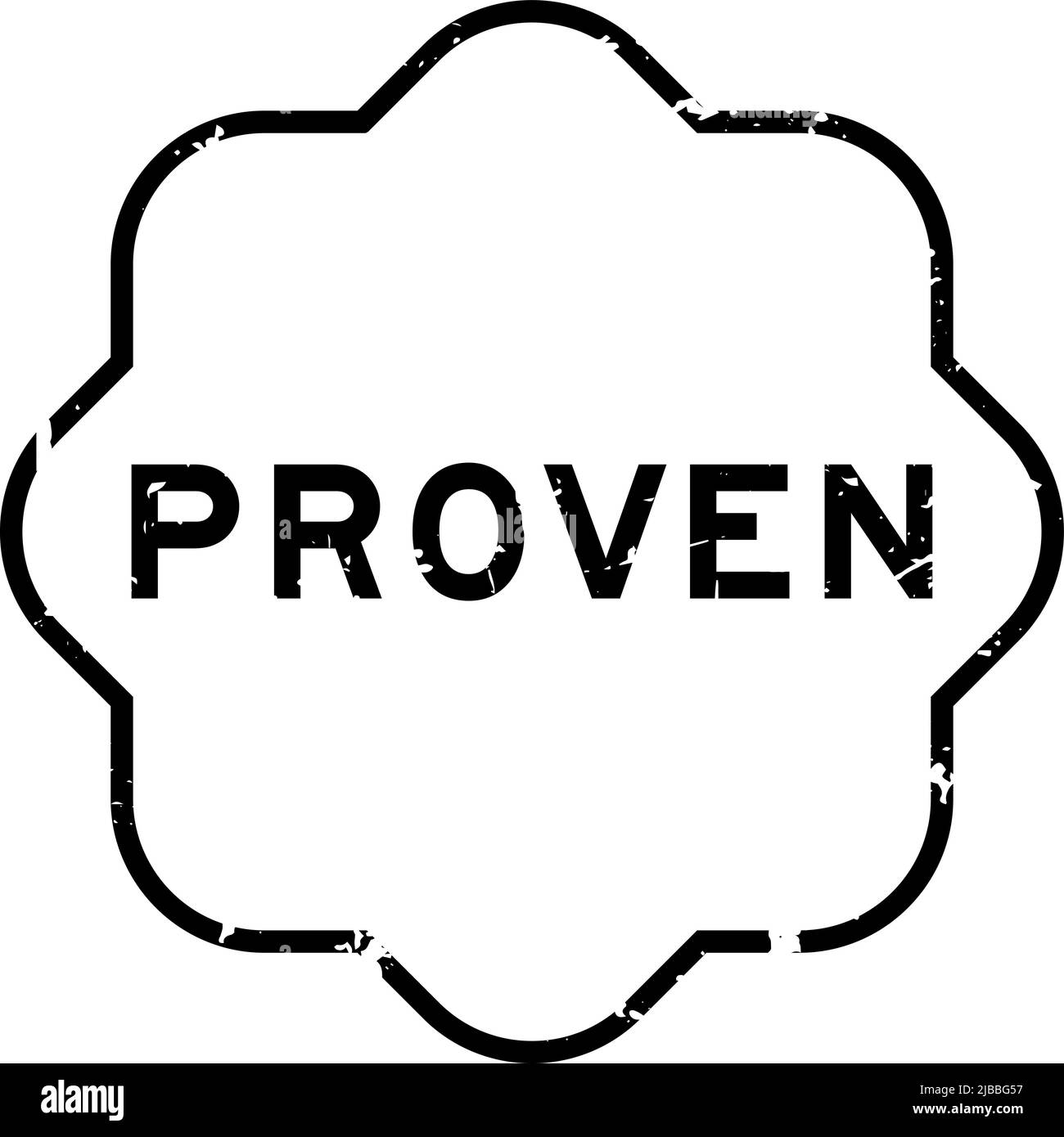 Grunge nero collaudato sigilli di gomma di parola su sfondo bianco Illustrazione Vettoriale