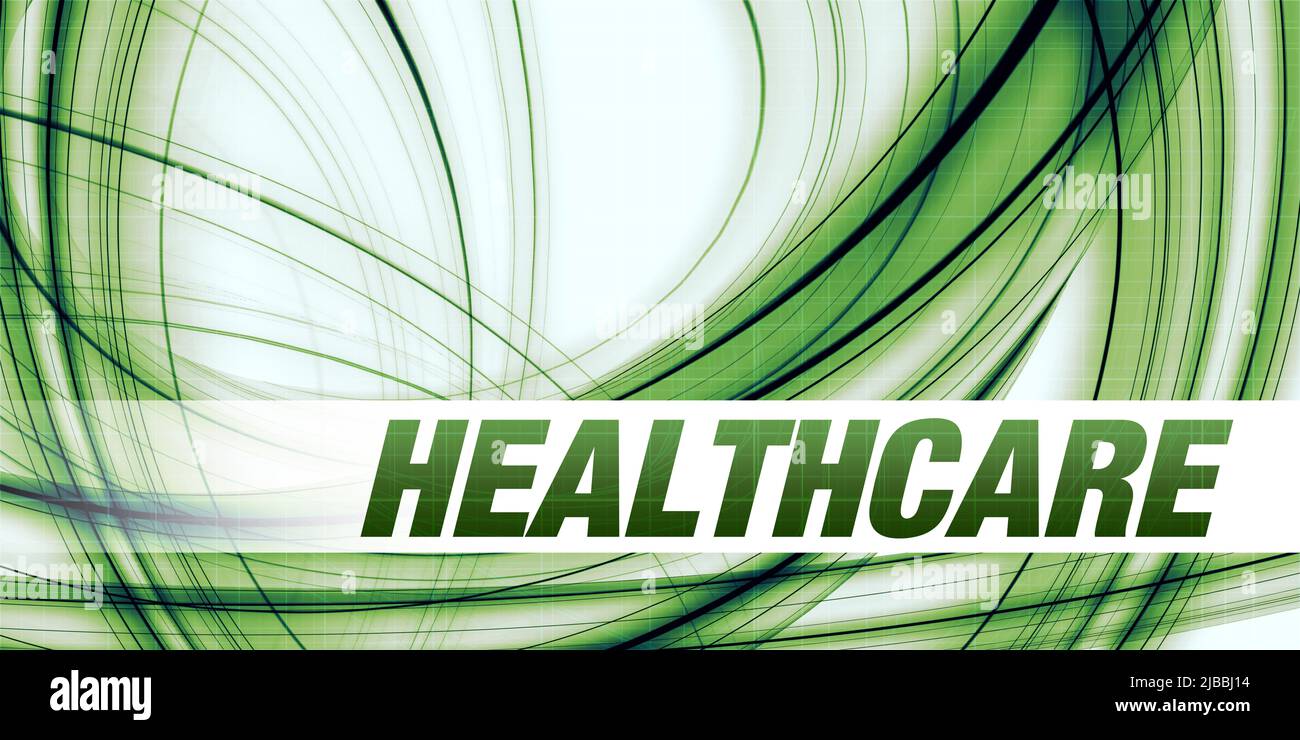 Concetto di assistenza sanitaria su sfondo astratto verde Foto Stock
