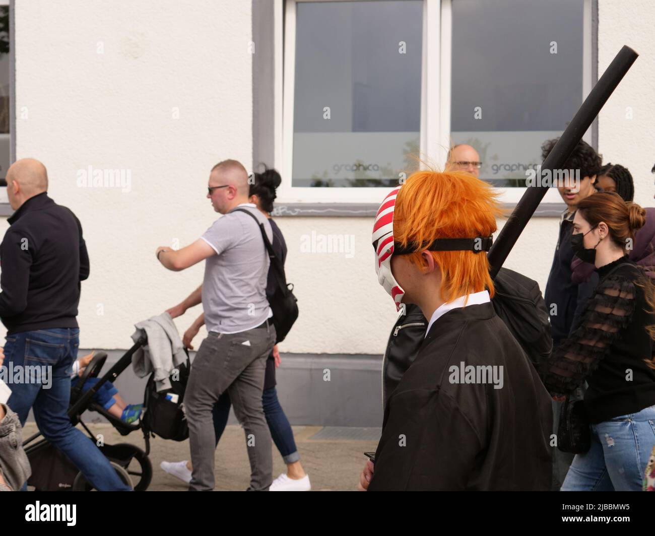 Germania, Düsseldorf, Dusseldorf, passeggiata sul Reno, maggio 21, 2022, ore 402, festa del Giappone del popolo giapponese, folle di persone sospinte t Foto Stock