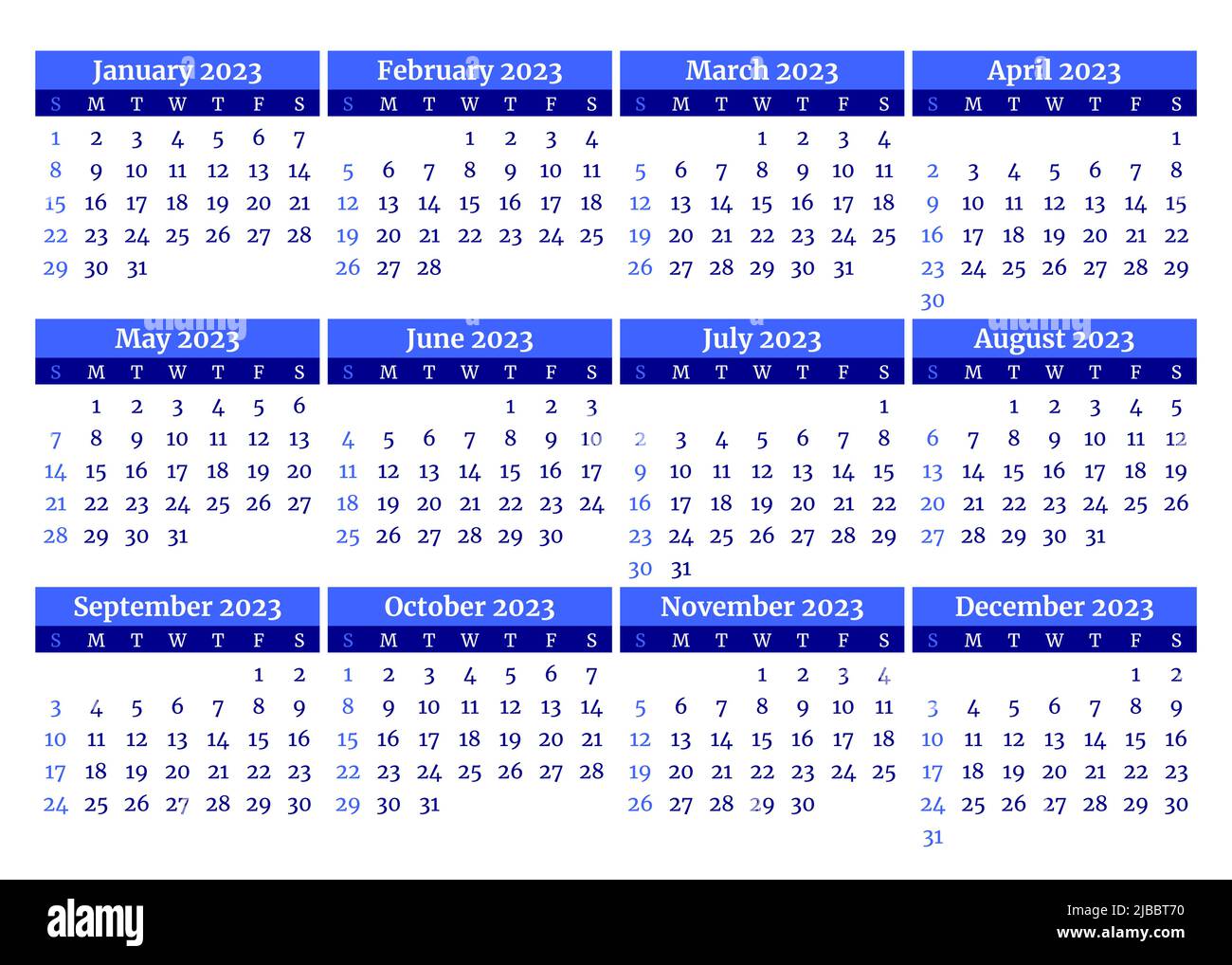 Modello di pianificazione mensile per 2023 anni. La settimana inizia la domenica. Calendario di layout di pagina in stile minimalista. Griglia del piano verticale. Organizzatore del programma. Vet Illustrazione Vettoriale