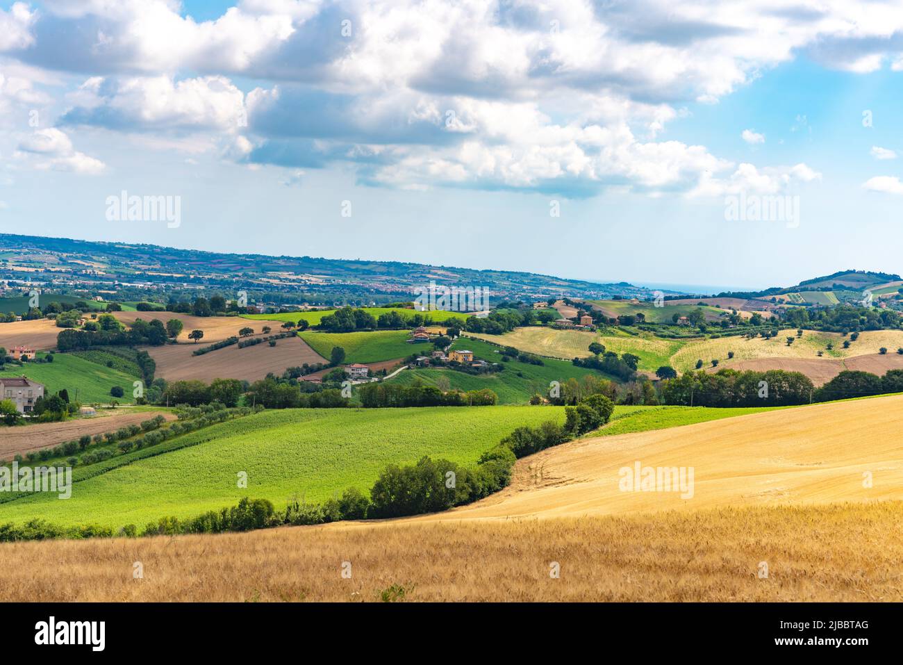 Regione Marche, Italia. Paesaggio rurale Foto Stock
